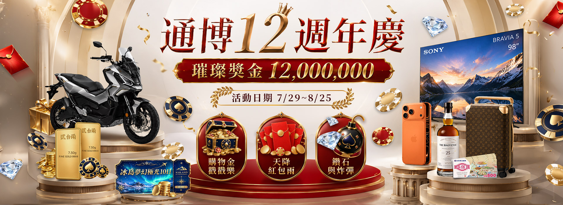 【通博娛樂城12週年慶】老字號娛樂城限時狂歡！簽到加贈、免費獎金拿不完